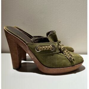 Nike G Series Olive Green Suede Heeled Mule | Size 9